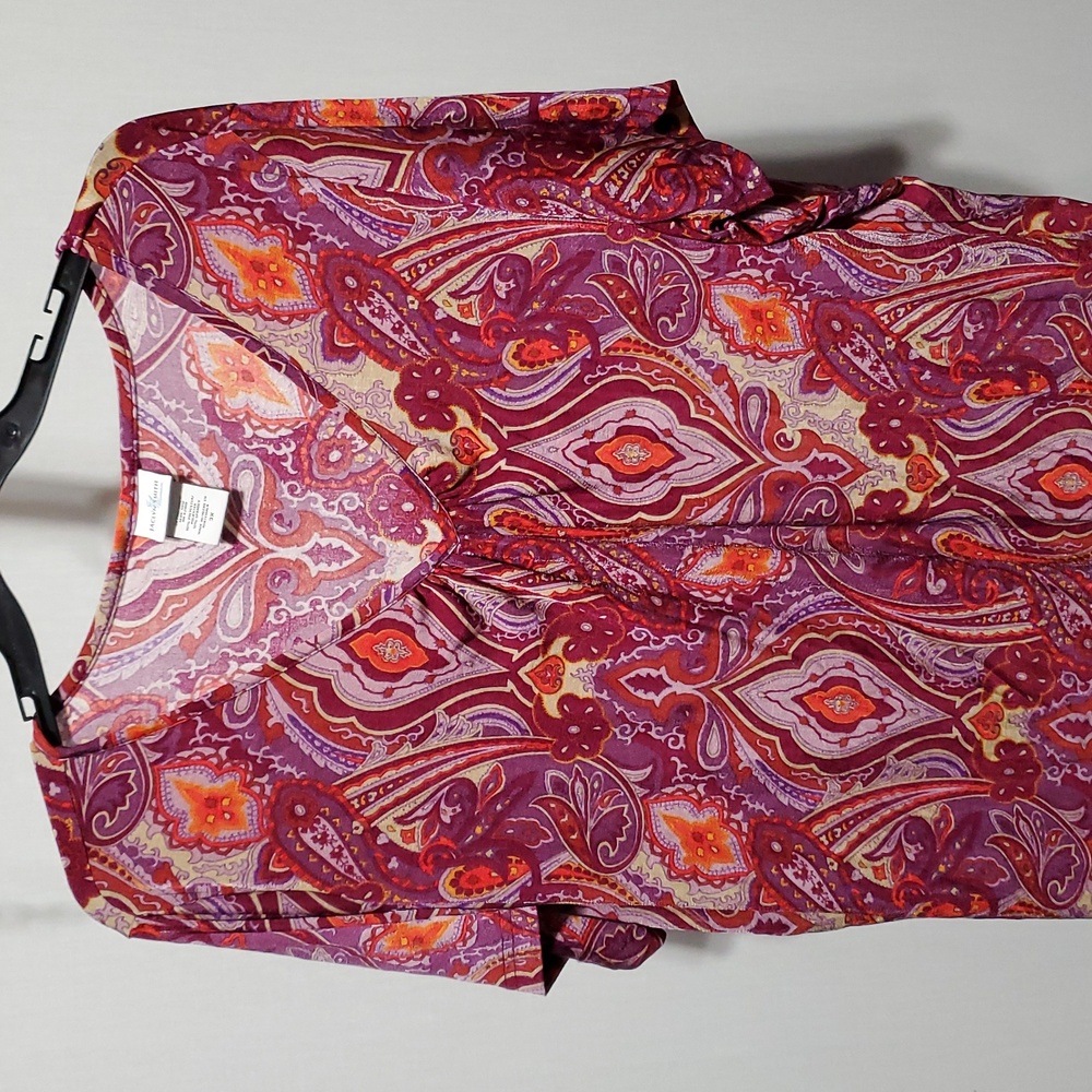 Jaclyn Smith Paisley Print Sheer Blouse